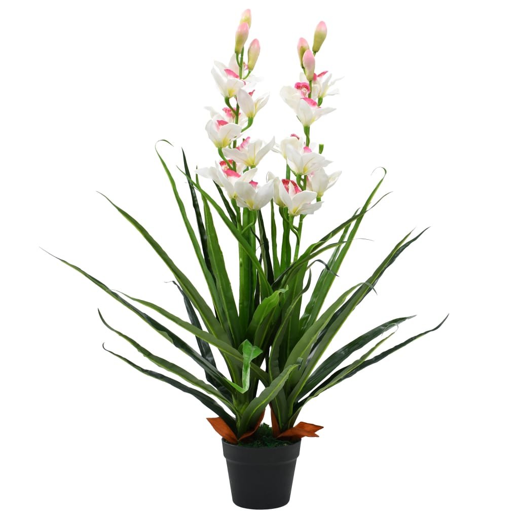 vidaXL Dirbtinė Cymbidium orchidėja su vazonu, 100cm, žalia