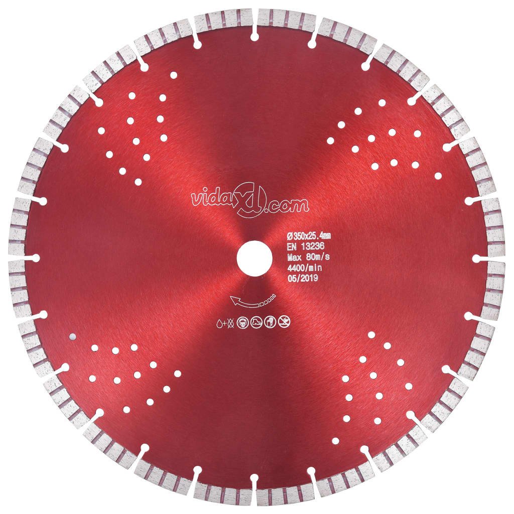 vidaXL Turbo deimantinis pjovimo diskas su angomis, plienas, 350mm
