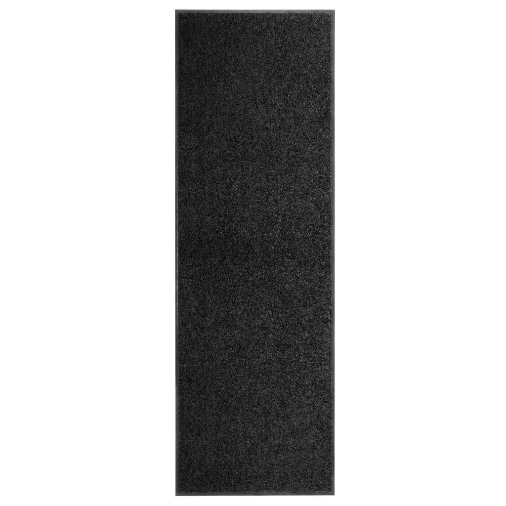 vidaXL Durų kilimėlis, juodos spalvos, 60x180cm, plaunamas