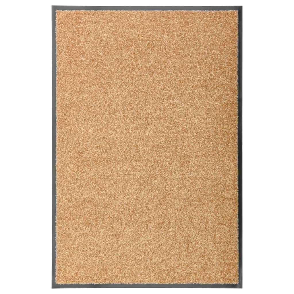 vidaXL Durų kilimėlis, kreminės spalvos, 60x90cm, plaunamas
