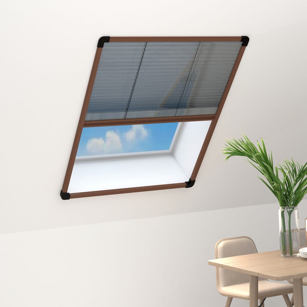 vidaXL Tinklelis nuo vabzdžių langams, rudas, 60x80cm, aliuminis