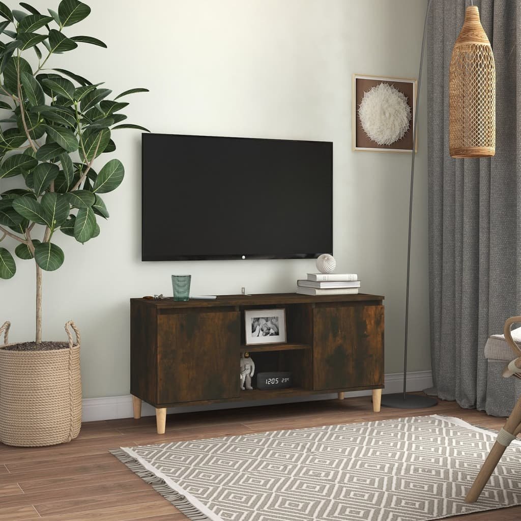 vidaXL TV spintelė su medinėmis kojelėmis, ąžuolo, 103,5x35x50cm